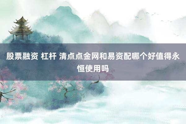 股票融资 杠杆 清点点金网和易资配哪个好值得永恒使用吗